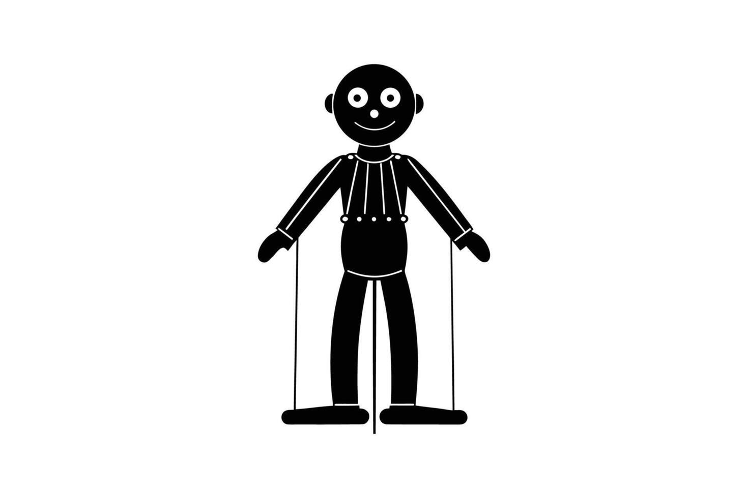 A black and white illustration of a man with a rope vector