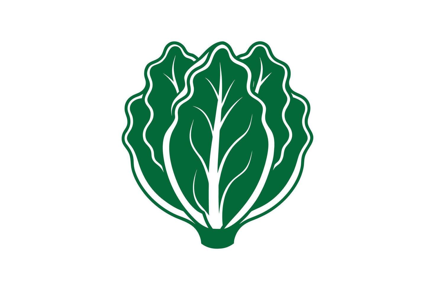 A green leafy vegetable is shown in the center of the logo vector