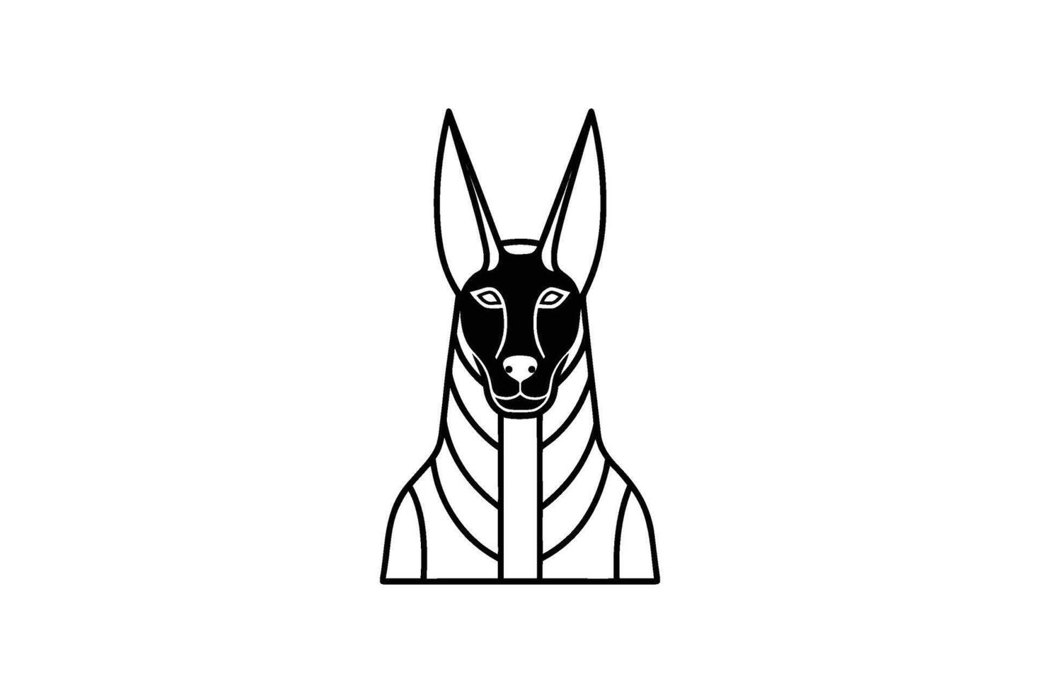 A black and white illustration of a dog's head vector