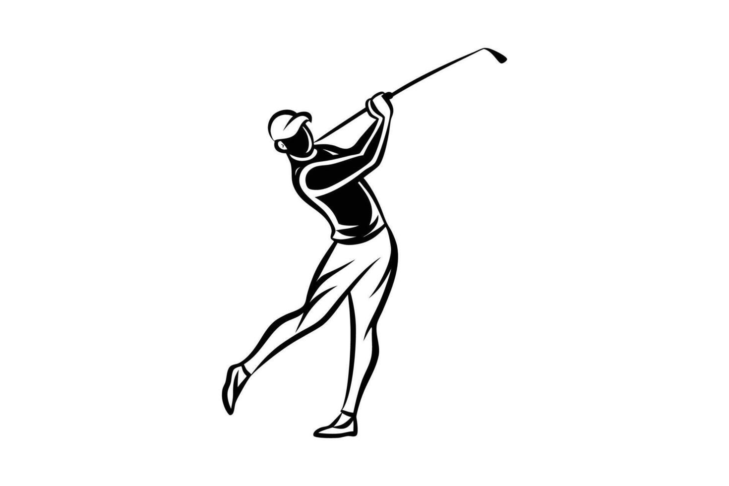 Golf player silhouette illustration vector
