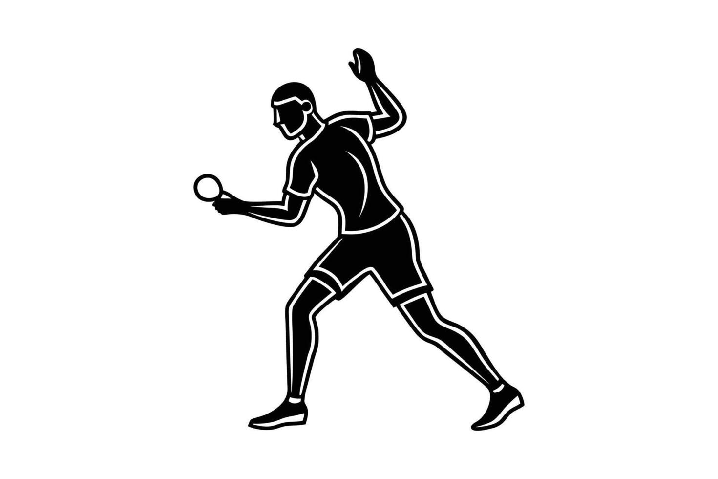 Table tennis player illustration vector