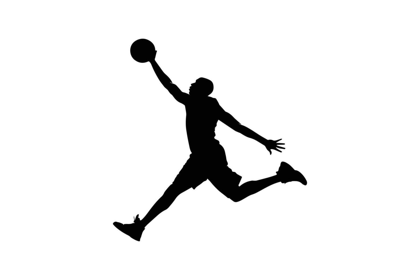 Basketball player silhouette on white background vector
