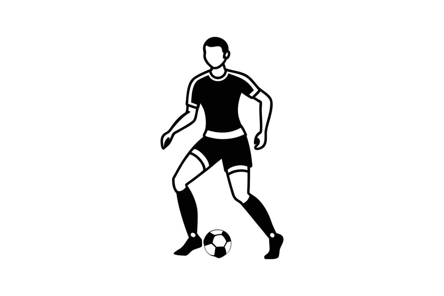 Soccer player with ball icon vector