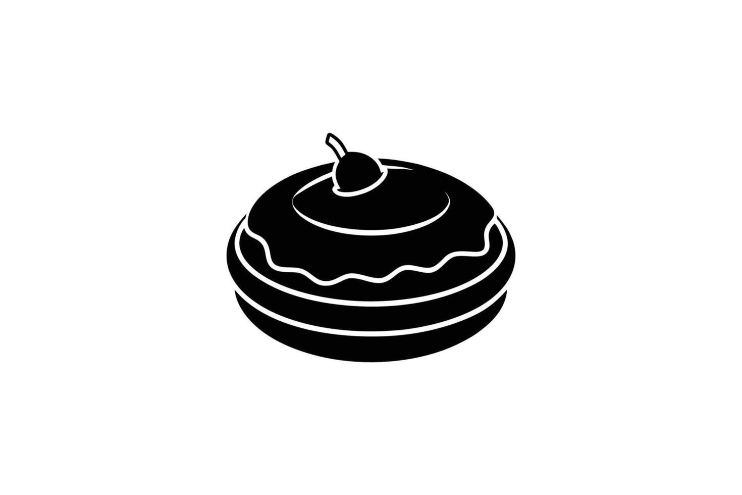 A black and white illustration of a cake vector