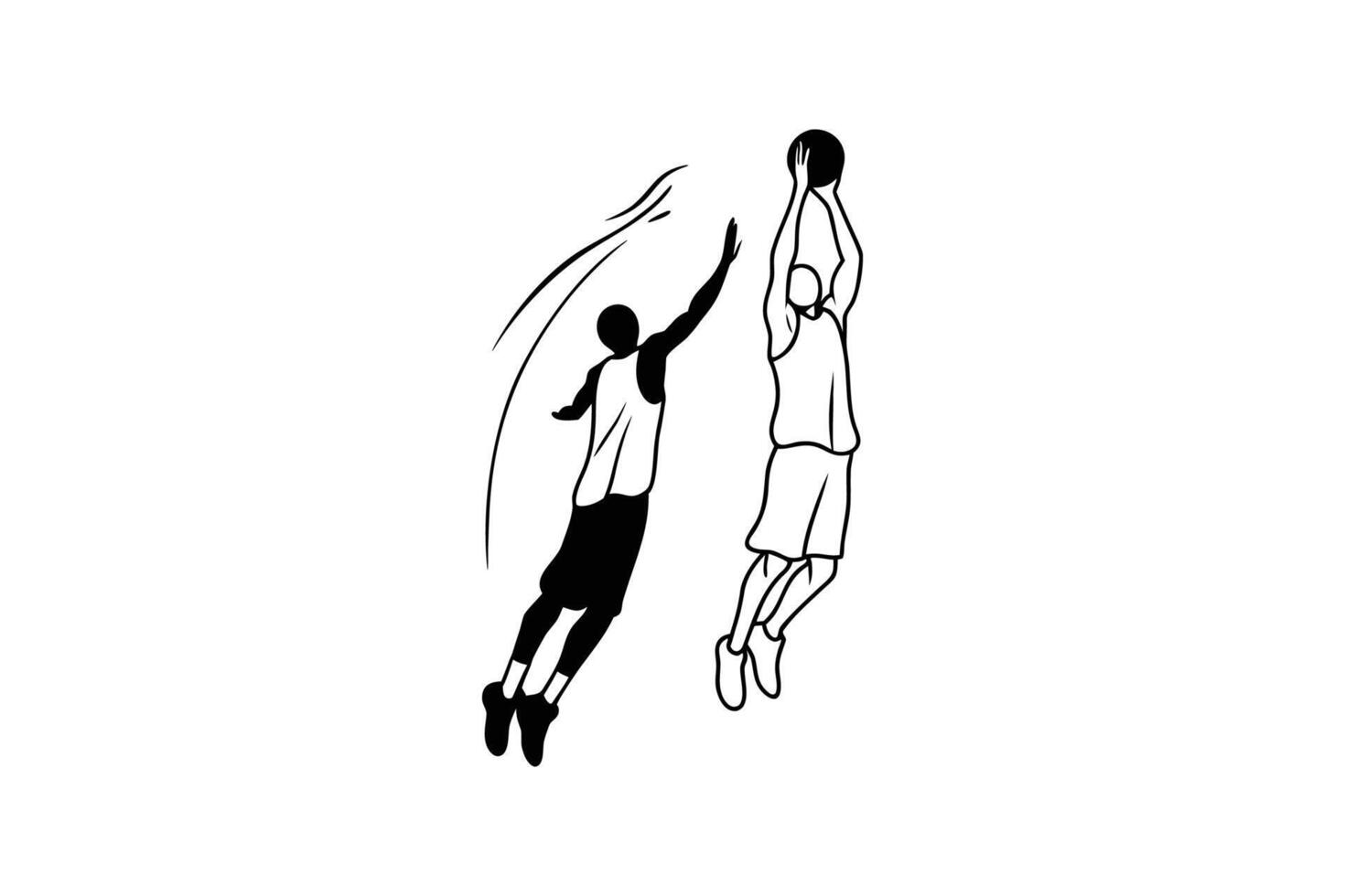 Basketball player and ball clipart vector