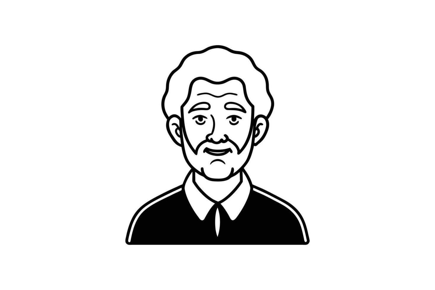 An old man with a tie on his head vector