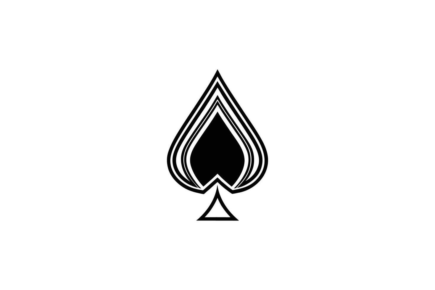 A black and white spade symbol on a white background vector
