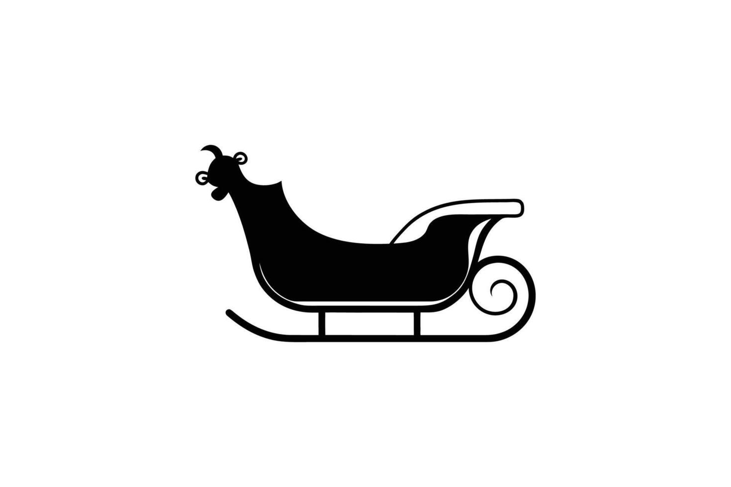 Santa claus sleigh icon vector