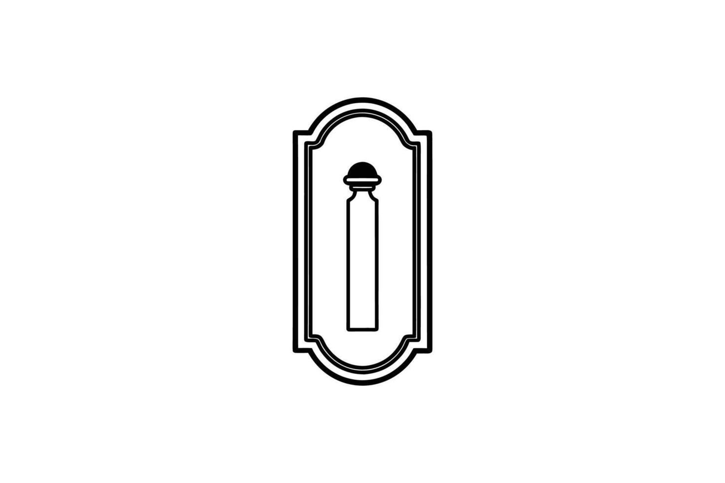 A black and white logo of a door knob vector