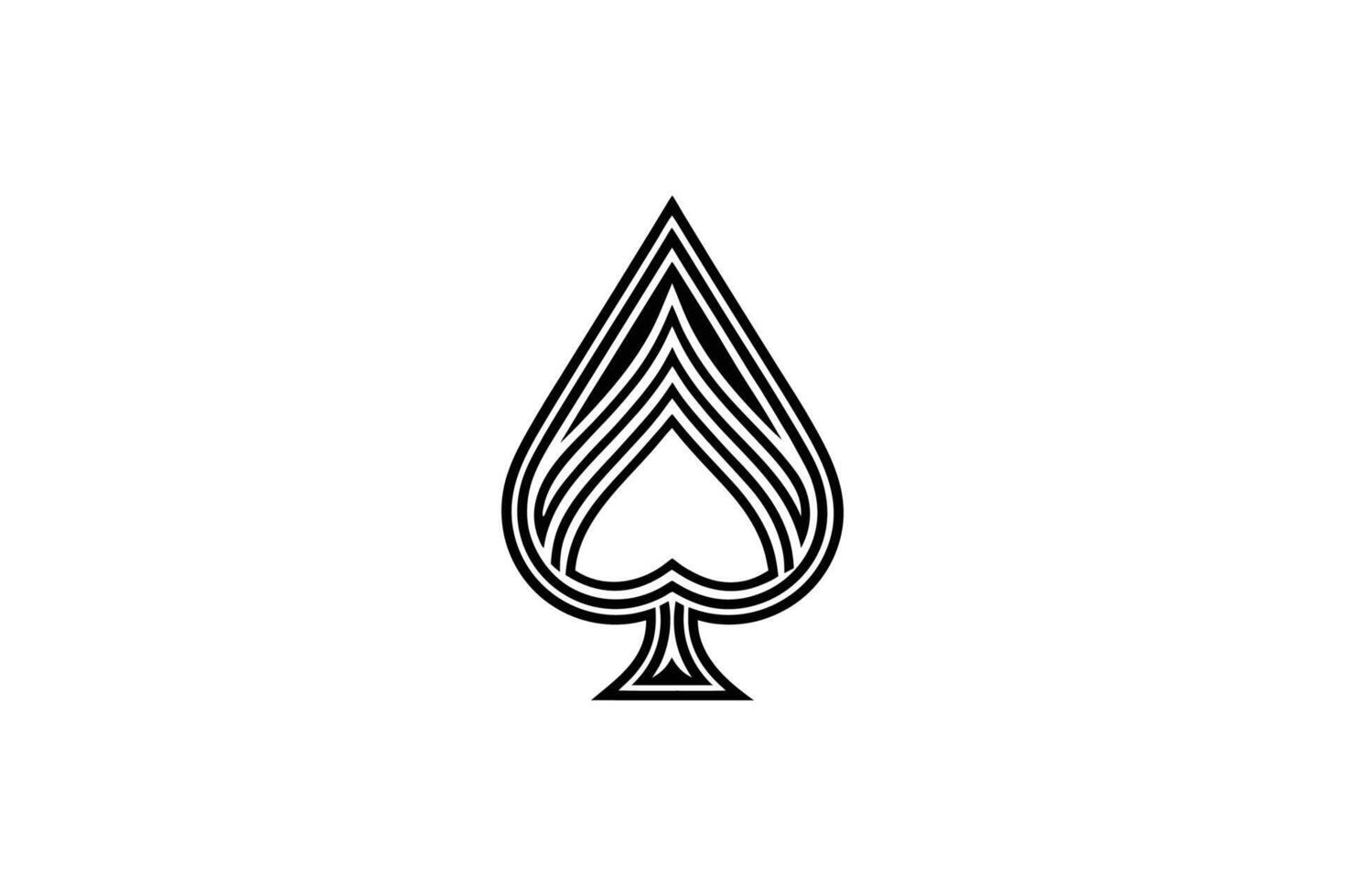 A black and white logo of a spade vector