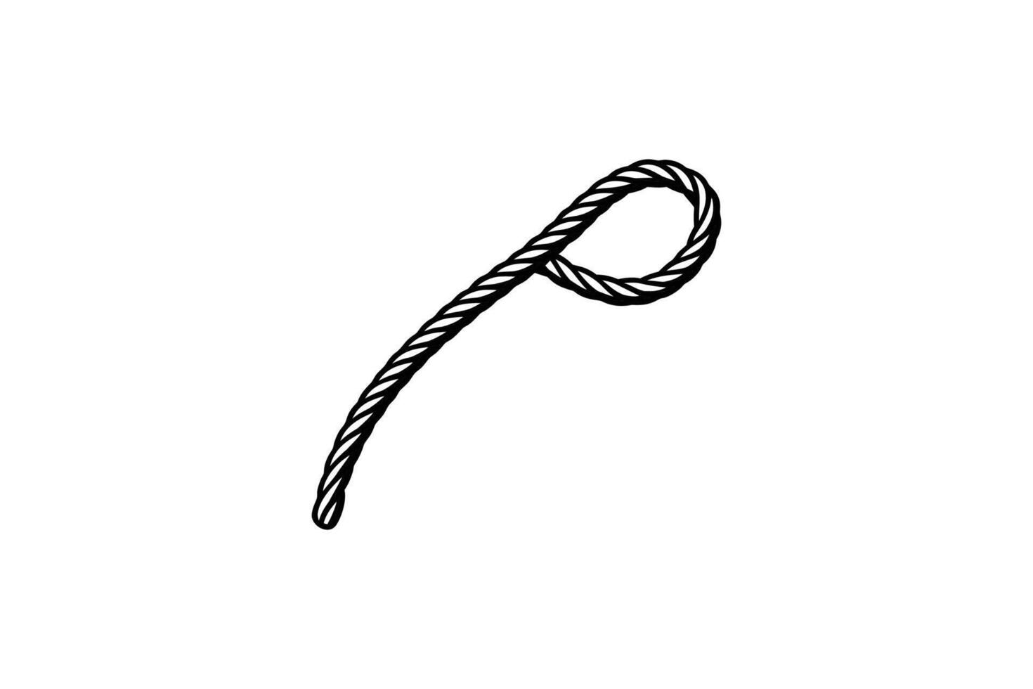 A rope is drawn in black and white vector