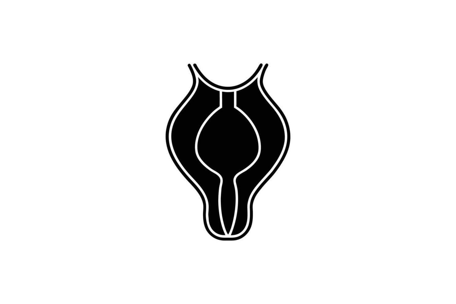 A black and white illustration of a woman's body vector