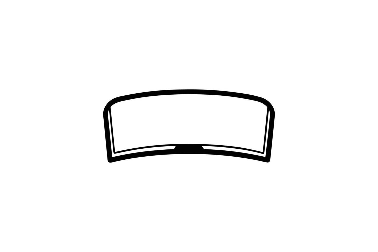 A black and white image of a curved object vector