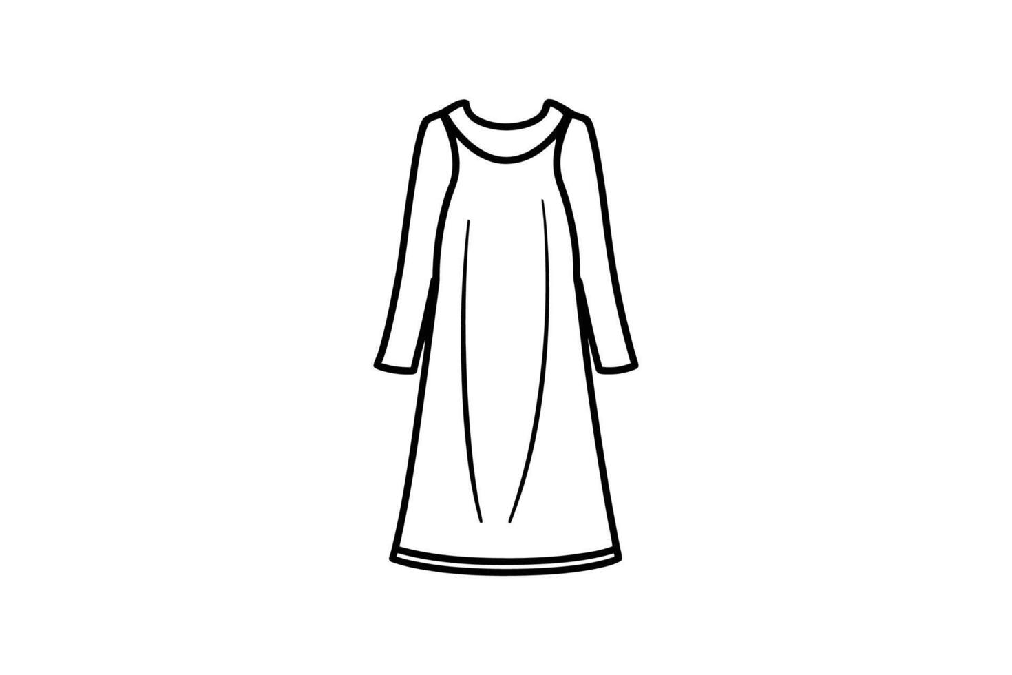 A black and white drawing of a dress vector