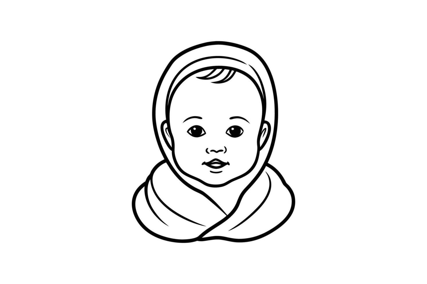 A baby with a scarf on its head vector