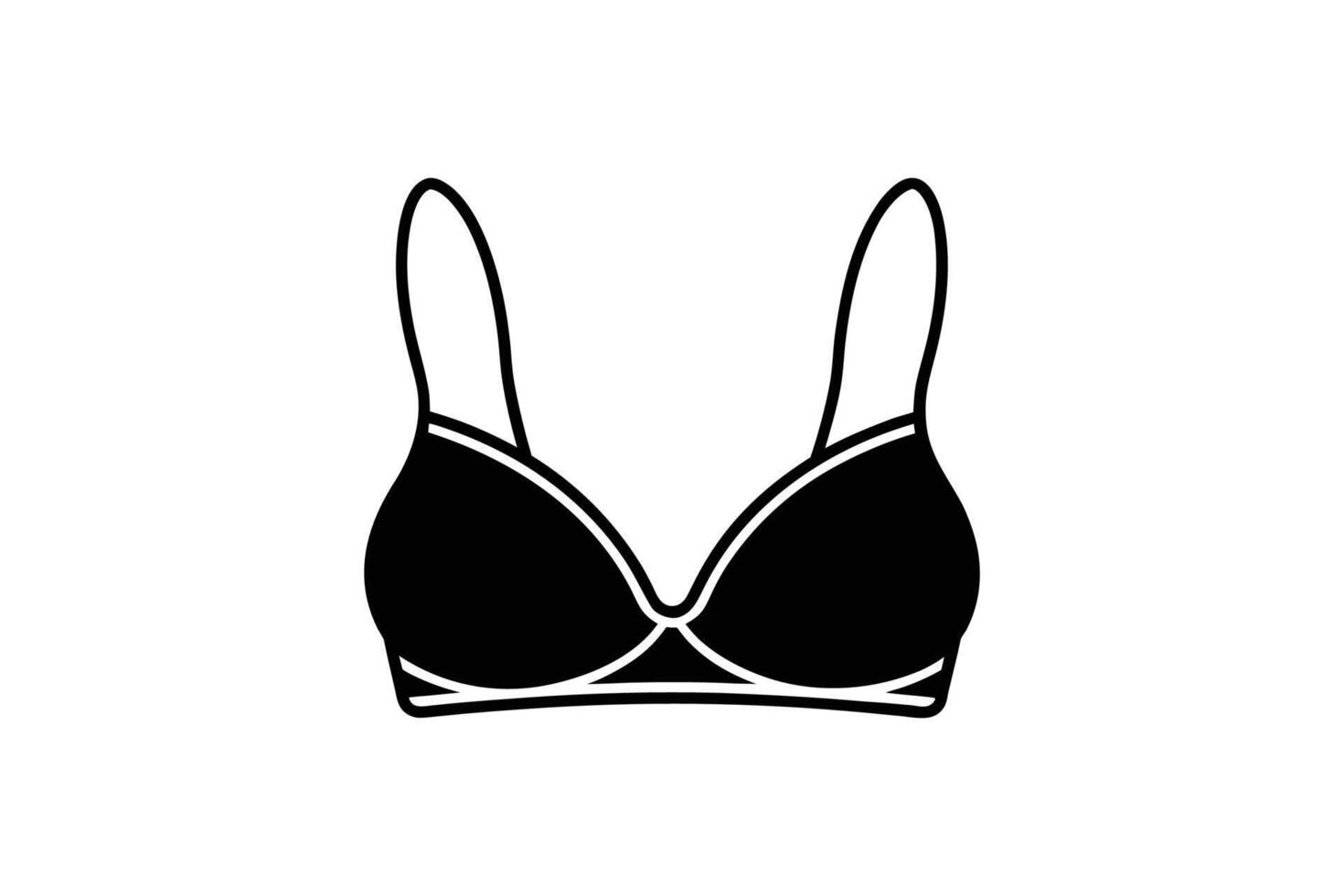 A black and white bra top icon vector