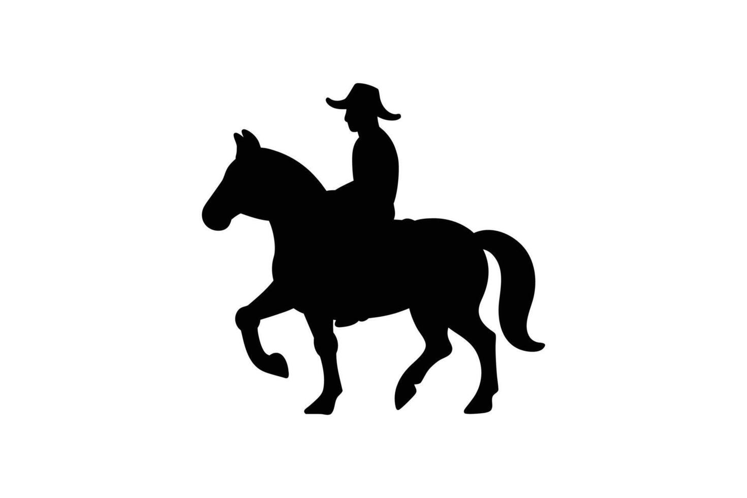 A silhouette of a cowboy riding a horse vector