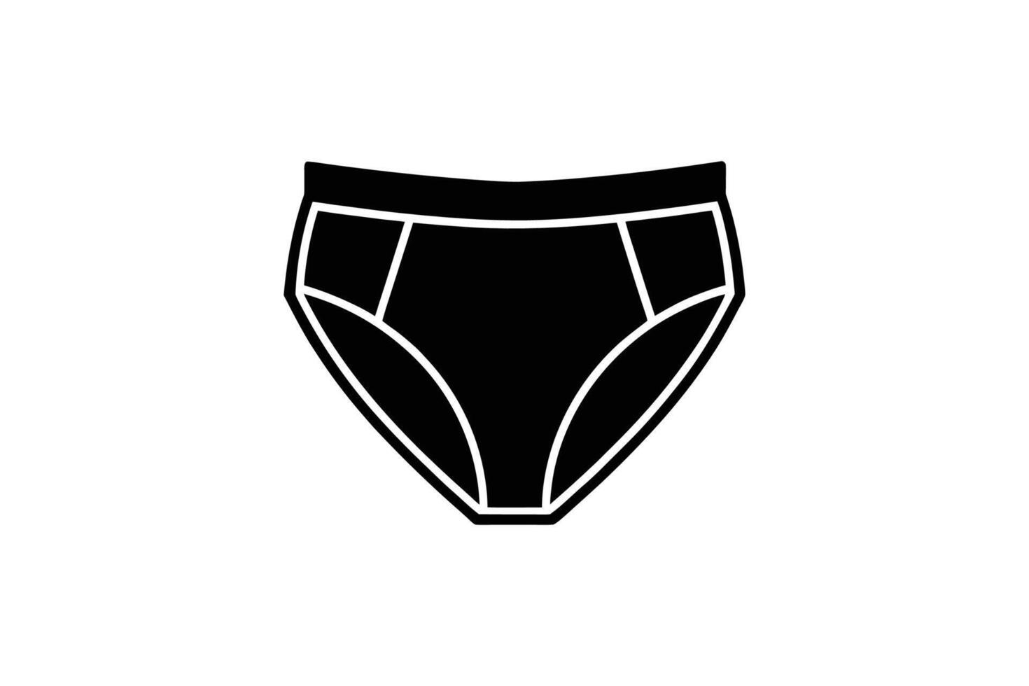 A black and white illustration of a men's underwear vector