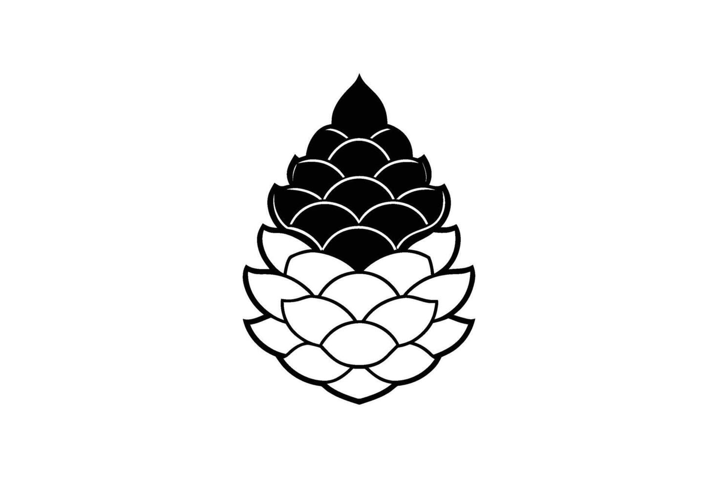 A black and white logo of a cone vector