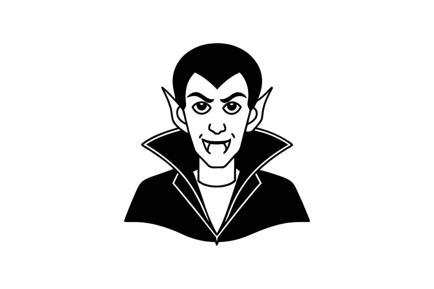 Dracula icon in black and white on a white background vector