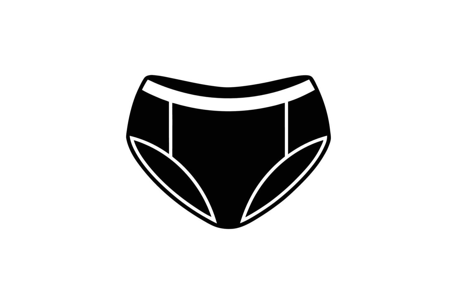 A black and white illustration of a pair of underwear vector