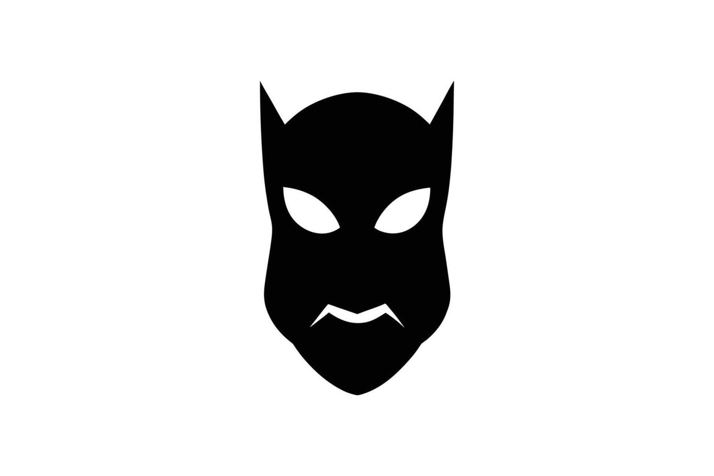 Stylized Superhero Mask Design in Black Silhouette vector