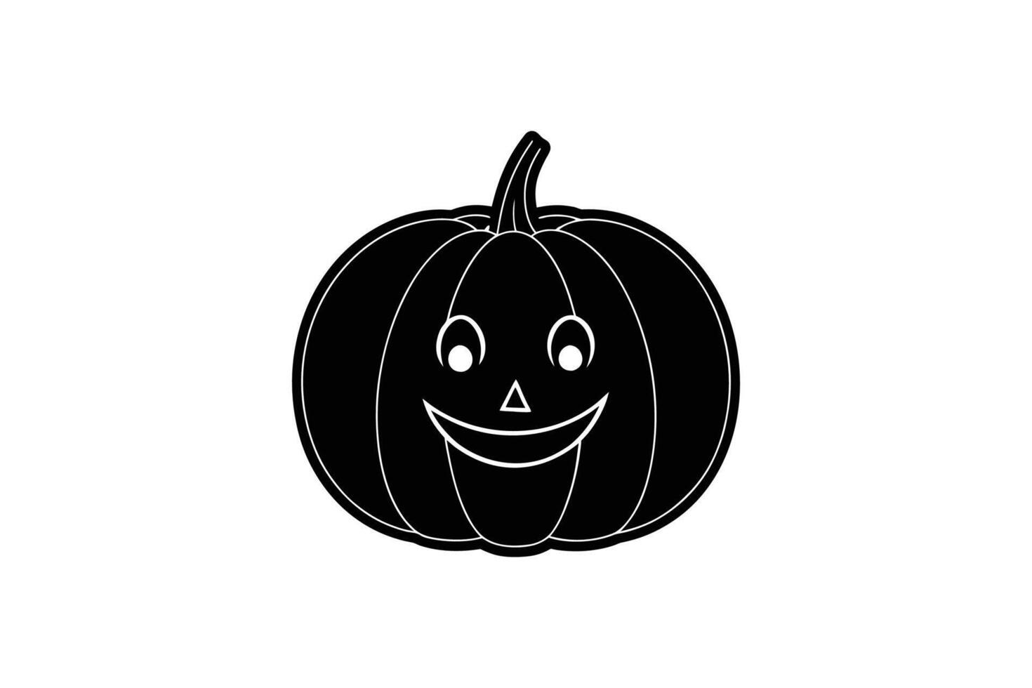 Smiling Jack O Lantern Halloween Pumpkin Silhouette vector