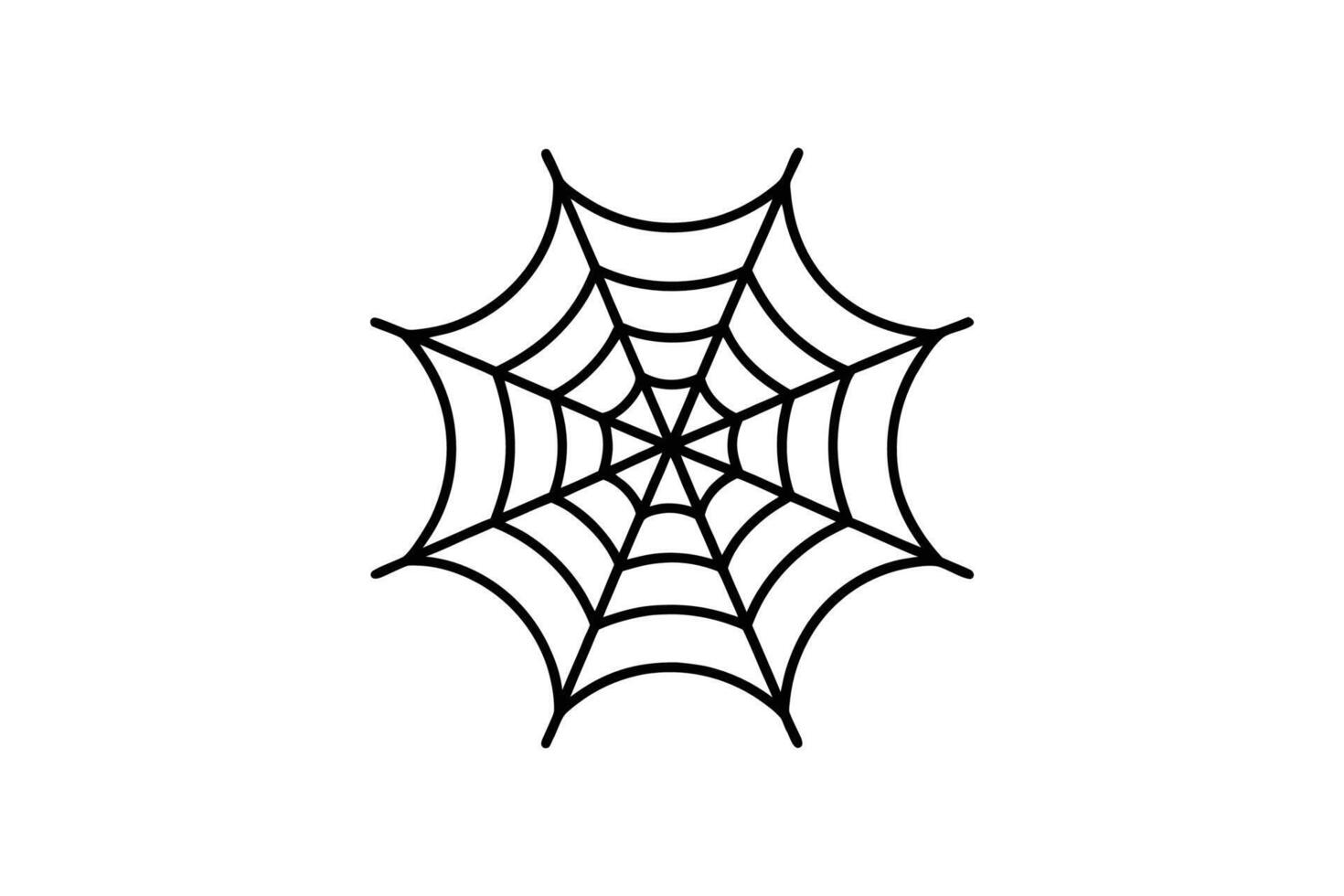Spider web illustration in black and white silhouette vector