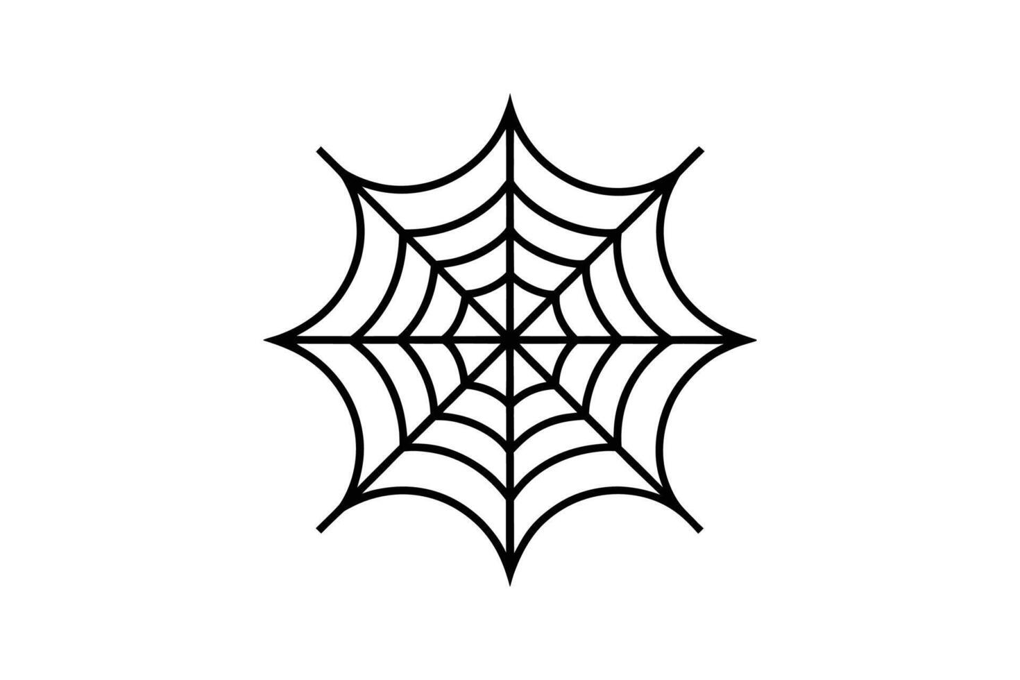 Spiderweb Illustration on White Background in Silhouette Style vector