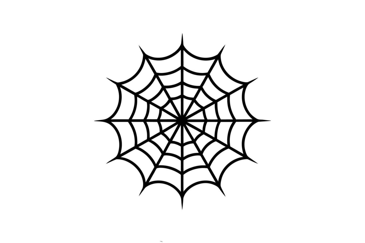 Simple Spider Web Illustration Black and White Silhouette vector