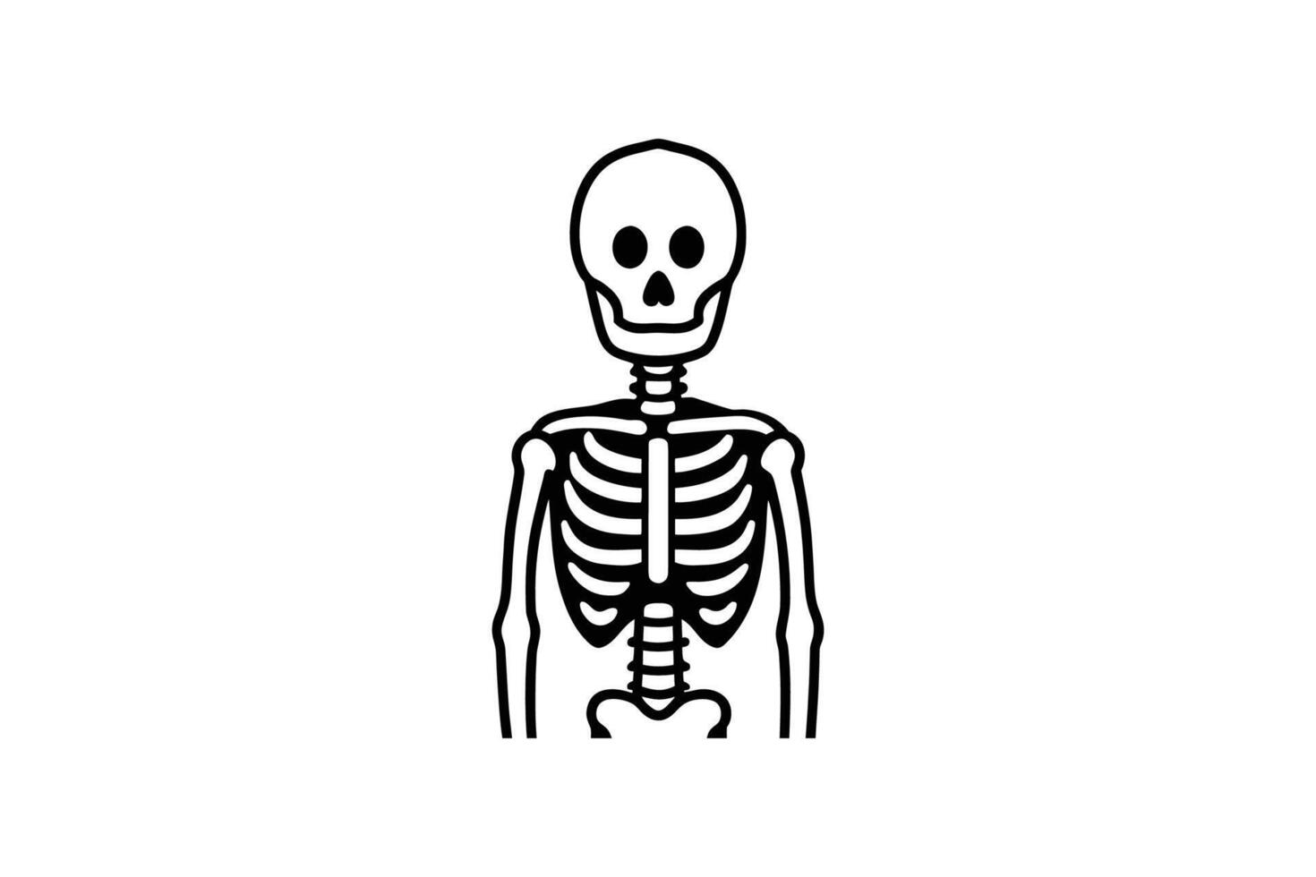 Human Skeleton Black and White Illustration in Silhouette Style vector