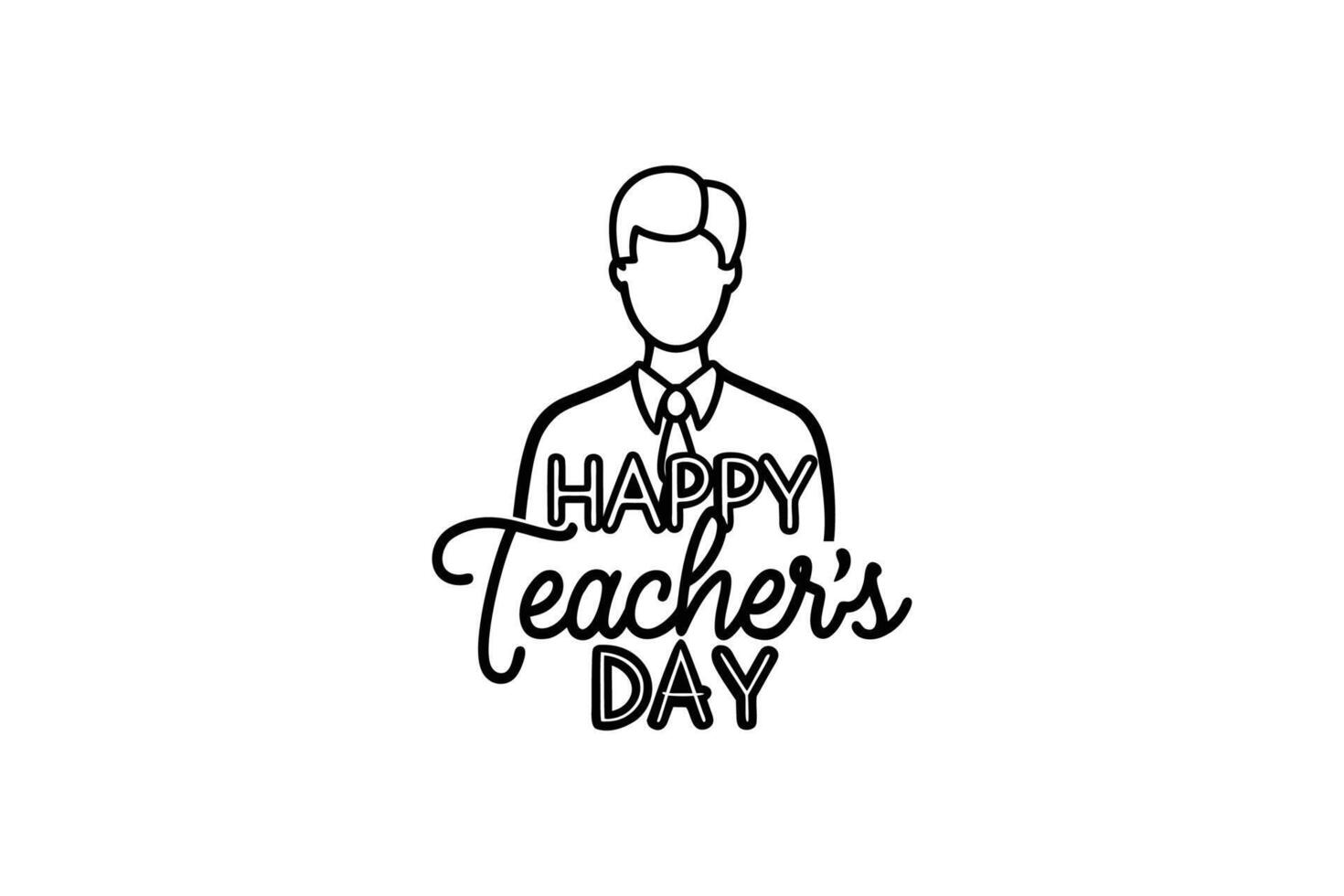 Happy Teachers Day with Teacher Silhouette vector