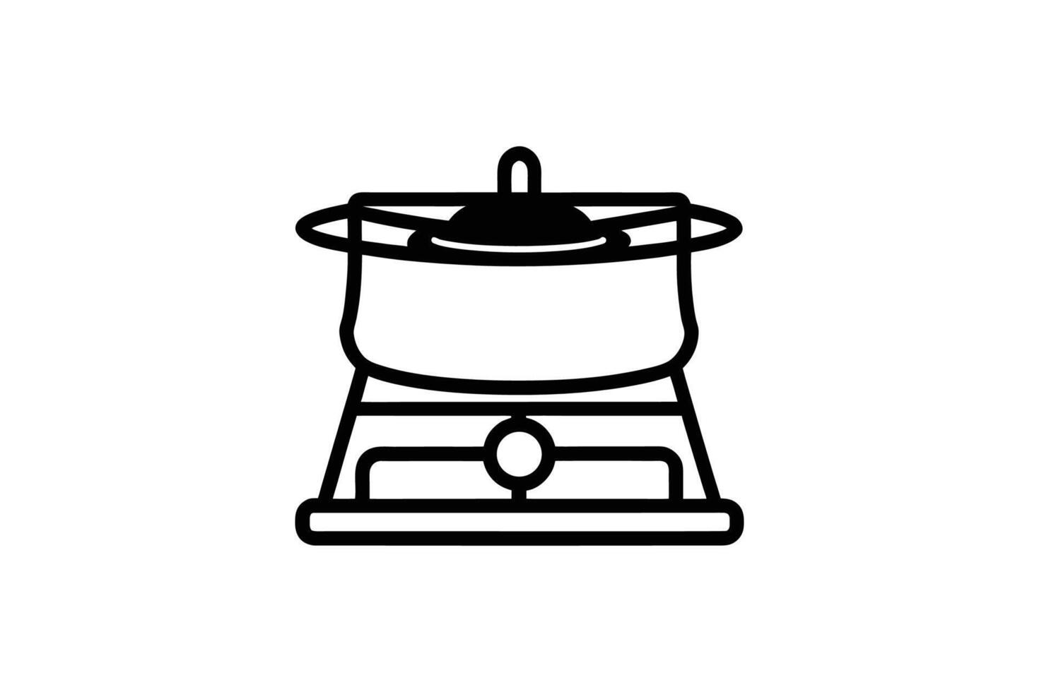 Cooking Pot on a Stove Silhouette vector