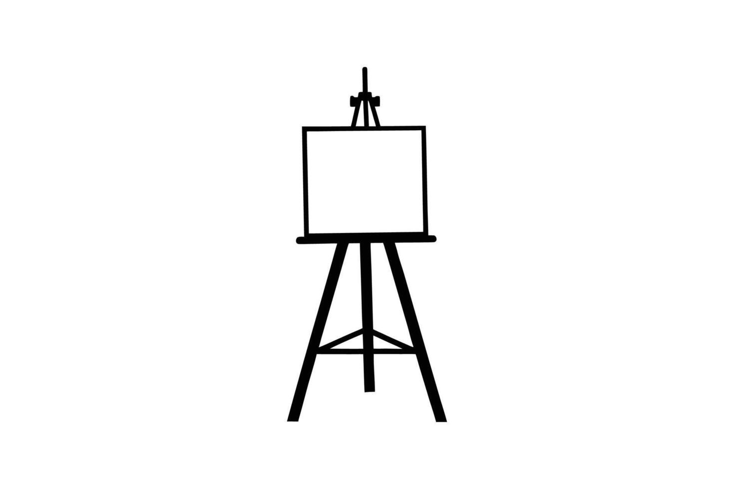 Easel with Blank Canvas Silhouette vector