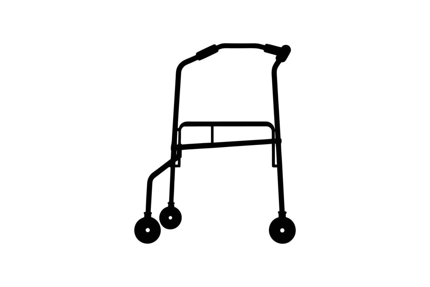 Mobility Walker Silhouette for Seniors and People with Disabilities vector