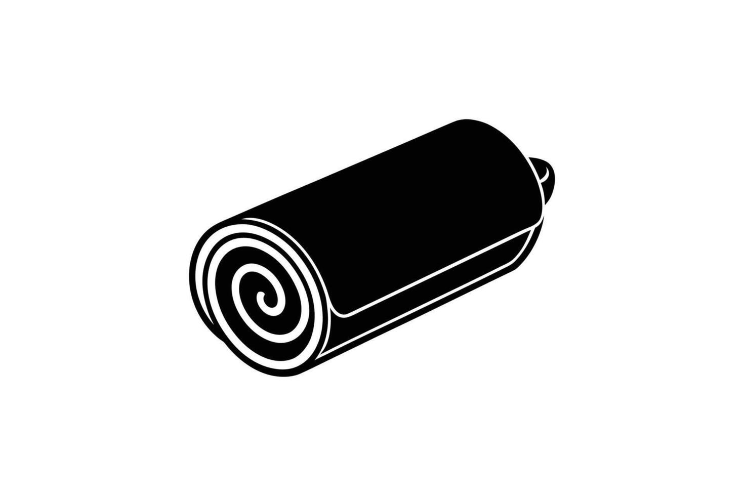 Rolled Up Yoga Mat or Sleeping Pad Silhouette vector