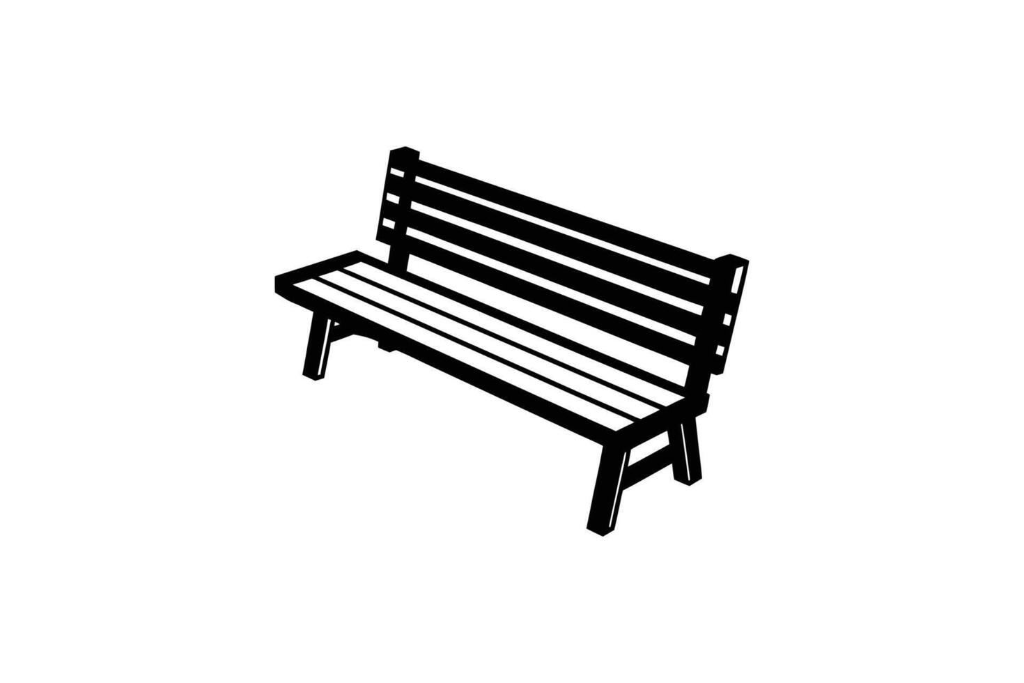 Park Bench Isolated on White Background in Silhouette Style vector