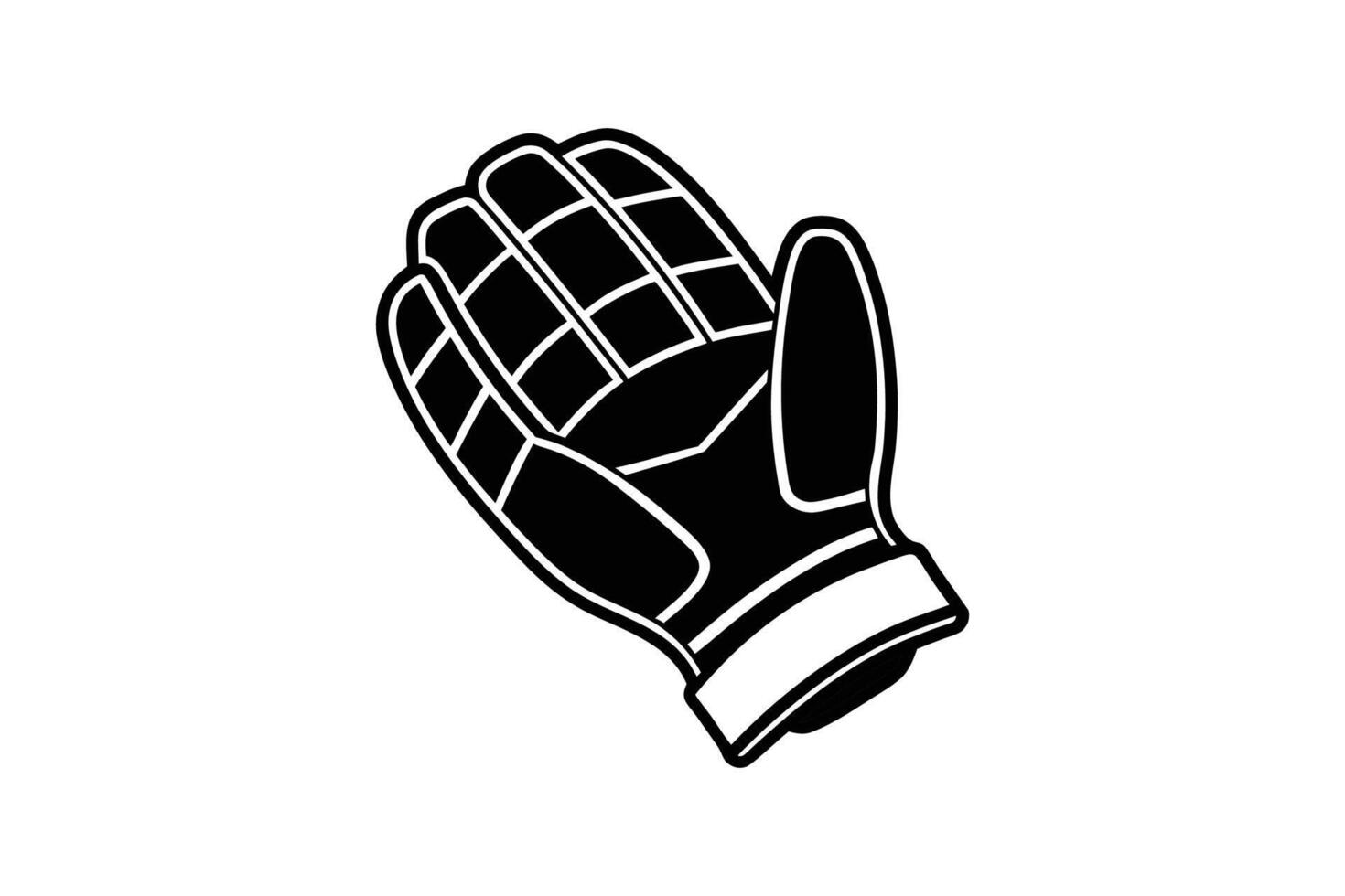 Hockey Goalie Glove Isolated on White Background in Silhouette vector