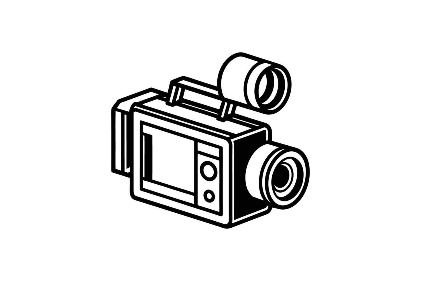 Vintage Camera Silhouette Illustration for Design and Decoration vector