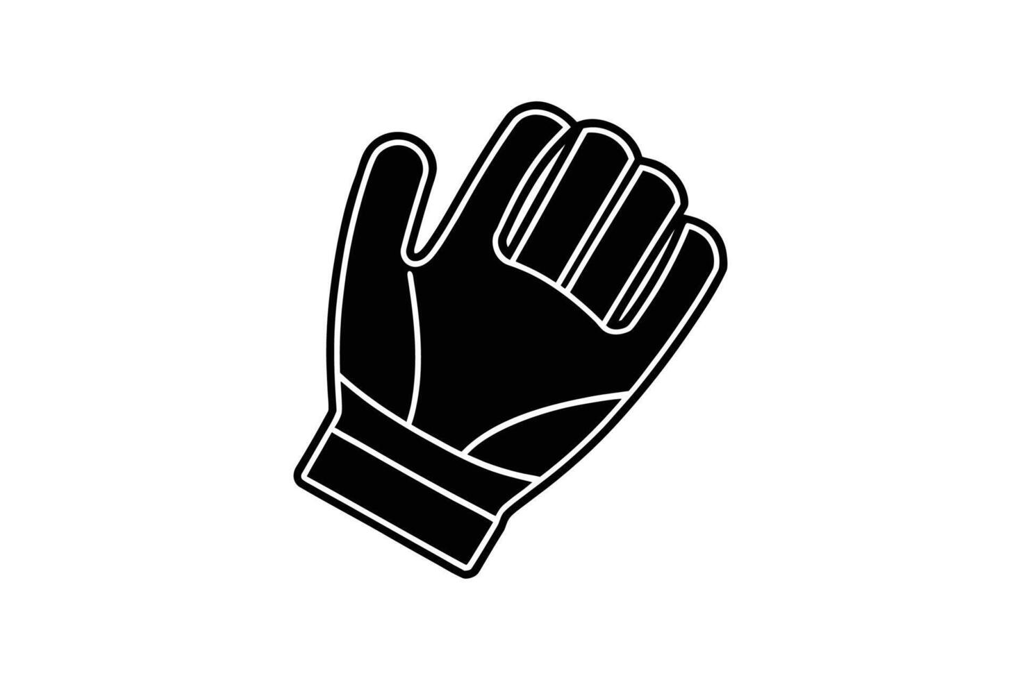 Isolated Goalie Glove Icon in Black Silhouette Style vector