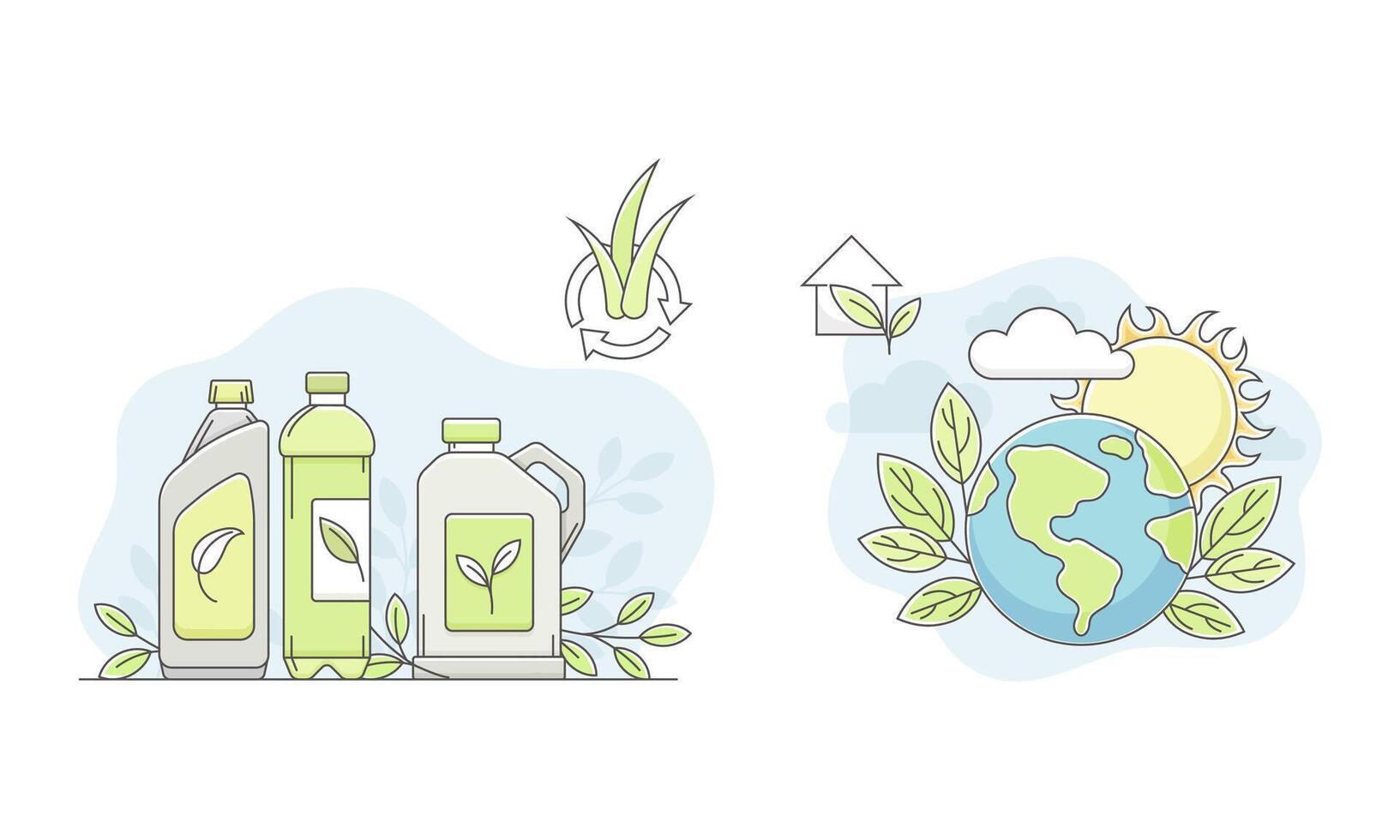 Biofuel and renewable energy. Ecology and environment related symbols set illustration vector