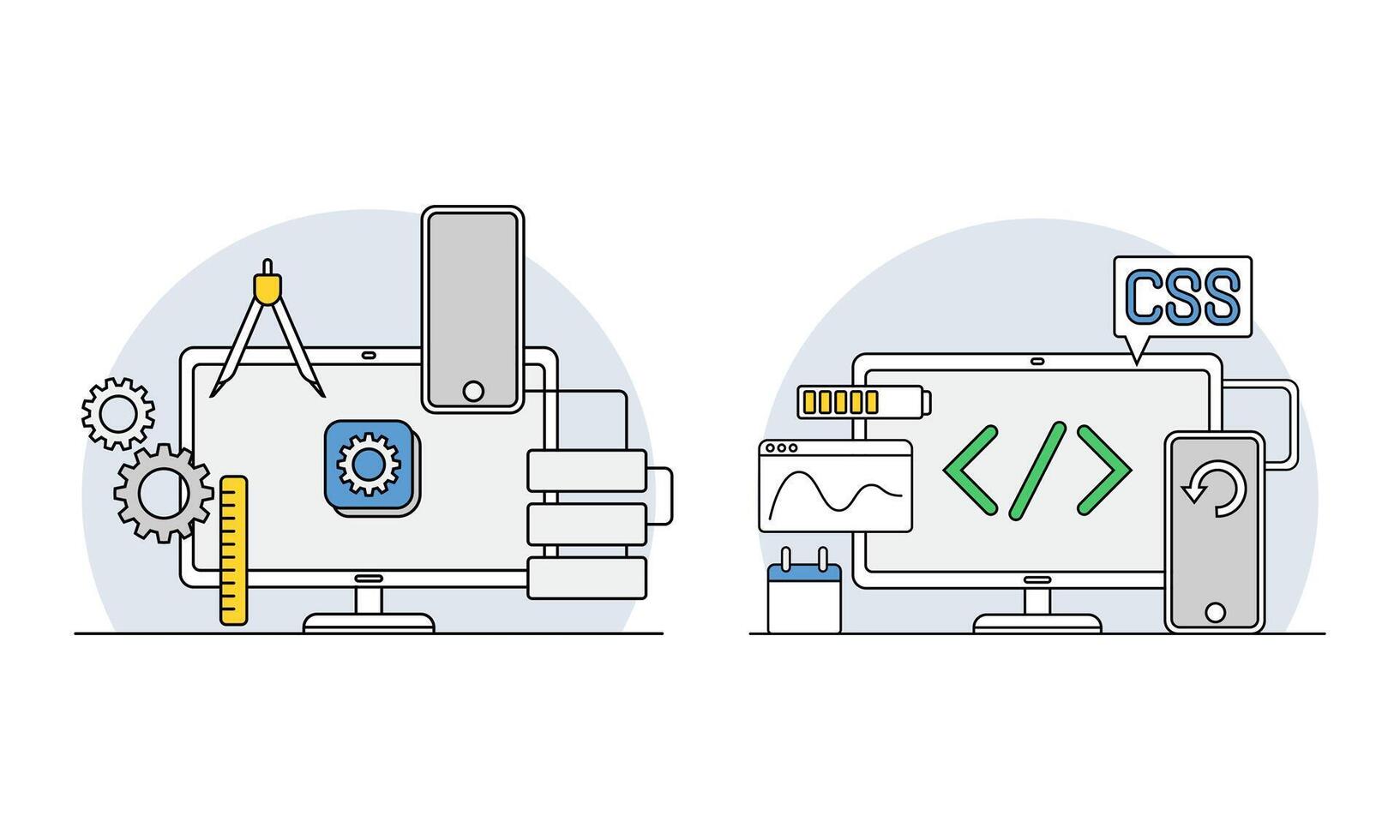 Online education line symbols set. Digital learning, distant school. Learn online, webinar signs illustration vector