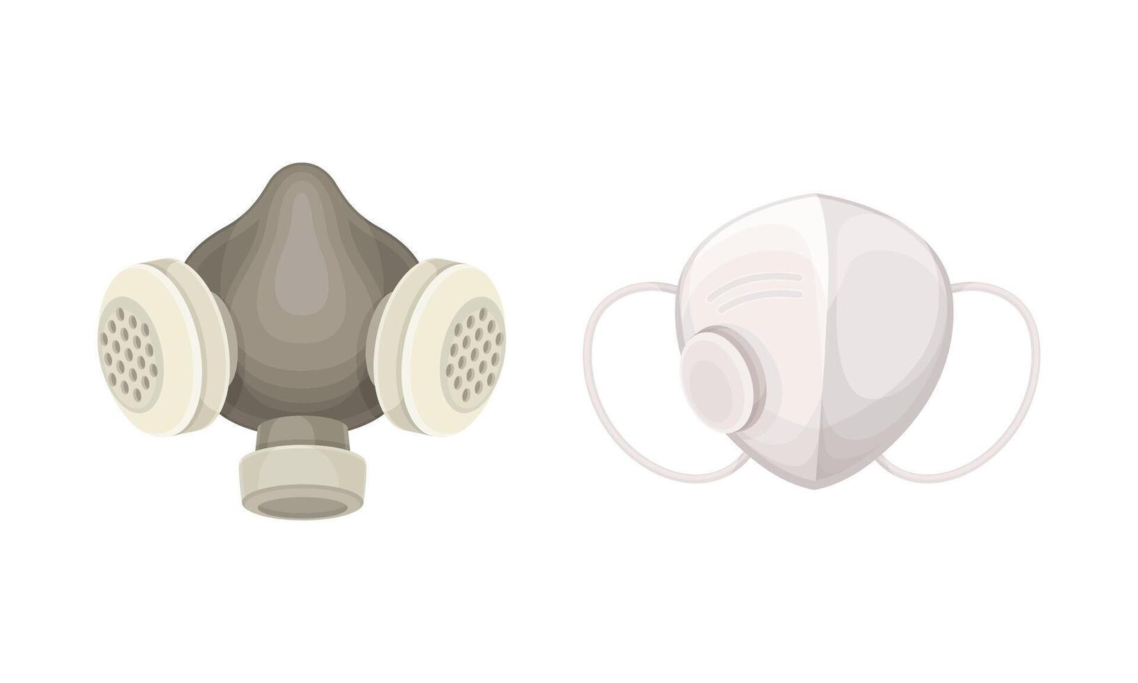 Respiratory and protective mask. Industrial protective equipment illustration vector