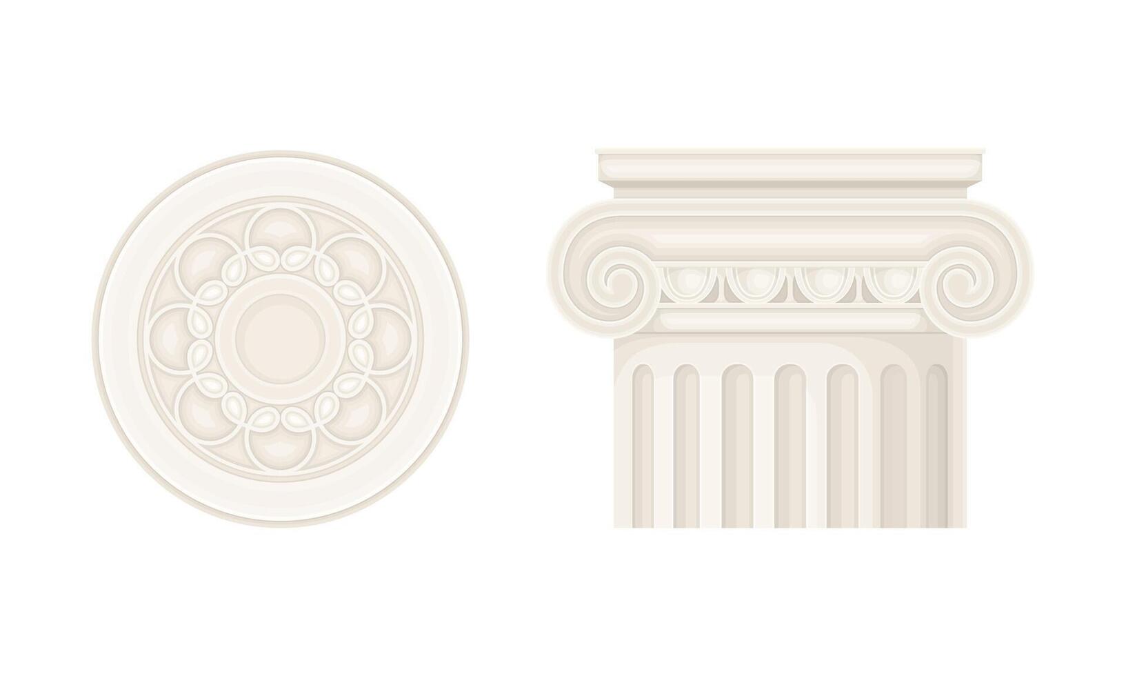 Architectural decor detail set. Classic vintage facade and interior decor elements illustration vector