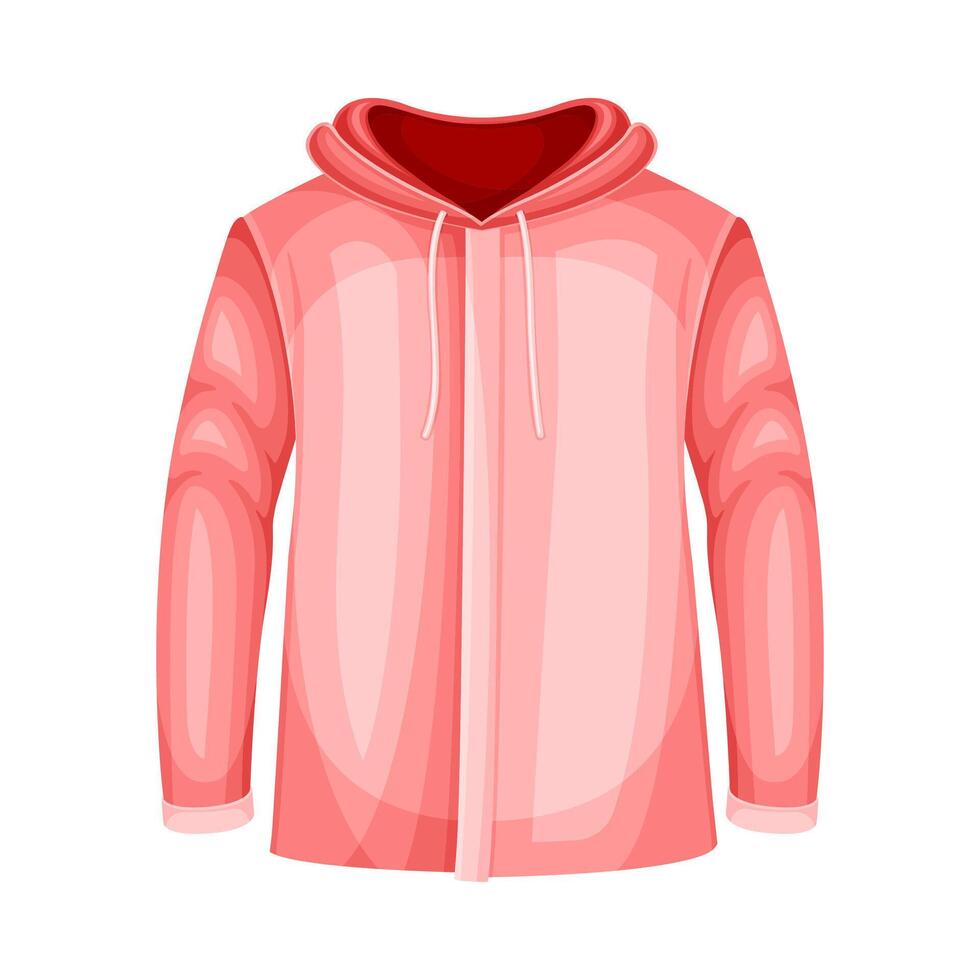 Winter Clothes with Pink Down Jacket with Long Sleeve as Warm Outerwear and Protection Against Cold Weather Illustration vector