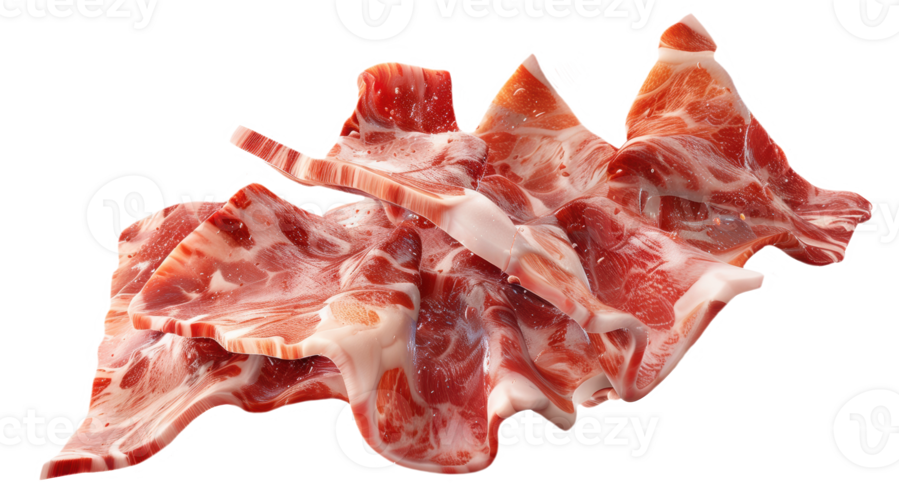 Sliced pork isolated on transparent background png