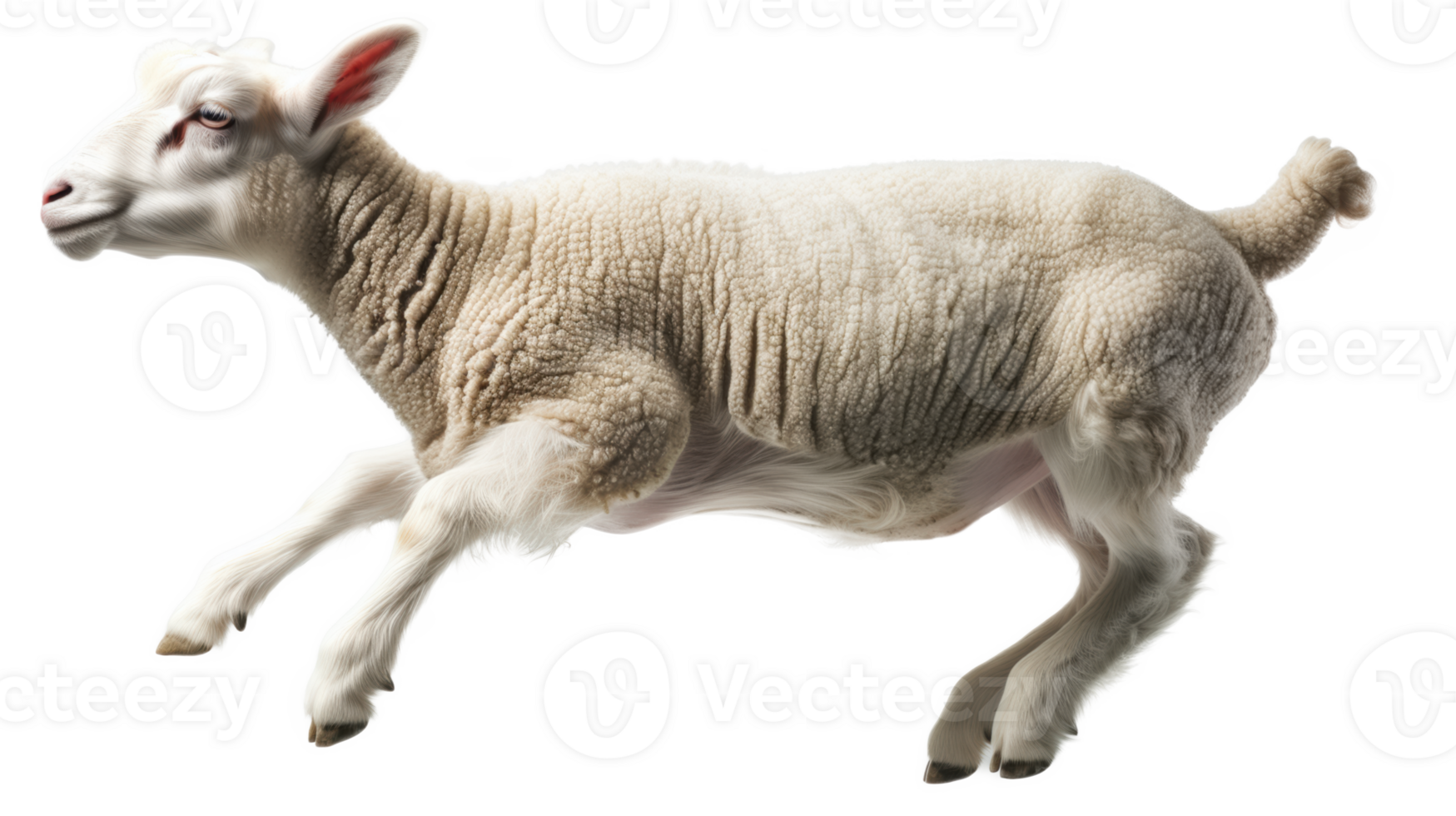 a sheep is jumping on a transparent background png