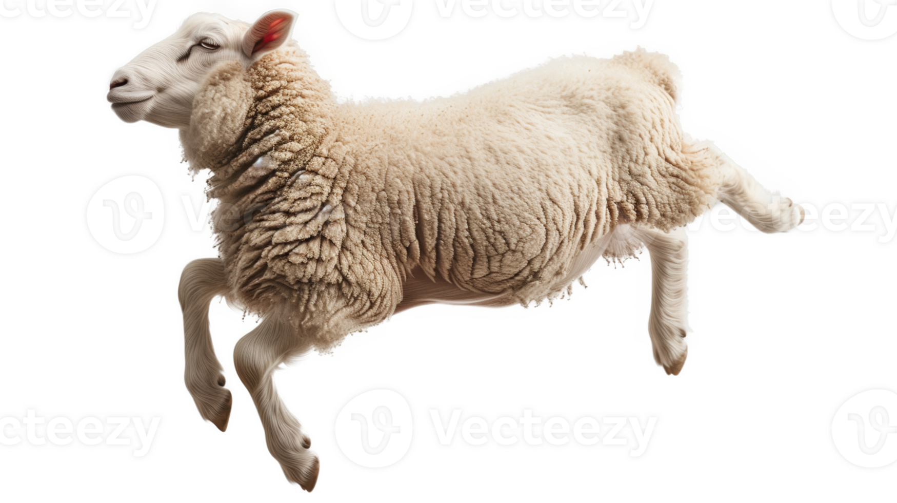 a sheep jumping in the air on a transparent background png