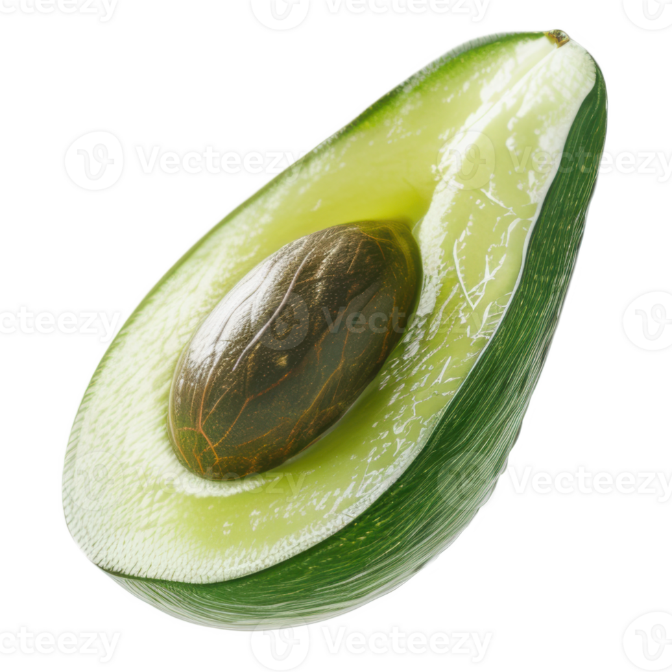 an half of avocado is shown on a transparent background png