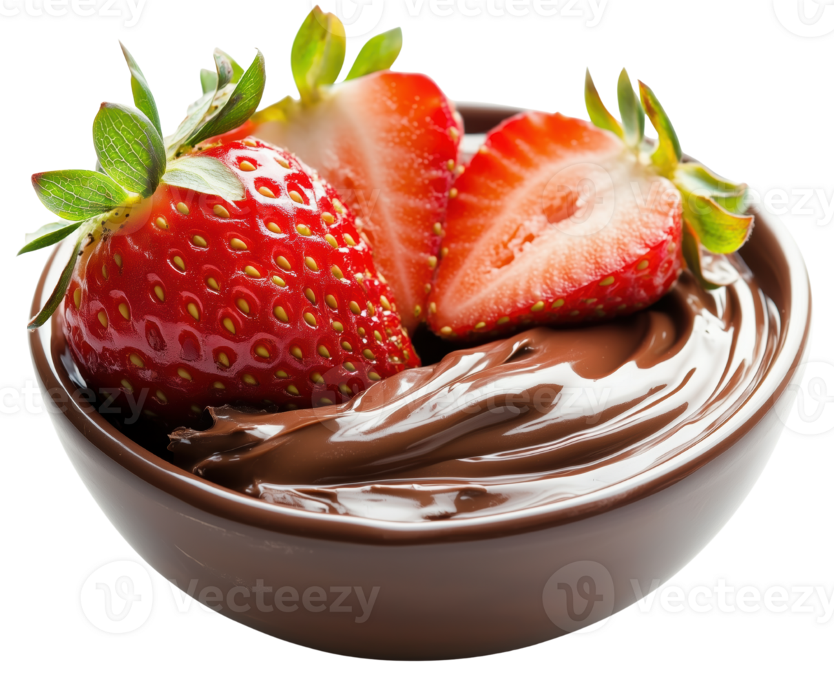 Delicious strawberries dipped in rich chocolate create delightful treat that is both visually appealing and indulgent. Isolated on transparent background png